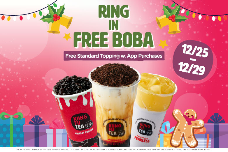Snag Some FREE TOPPINGS Before The New Year! Kung Fu Tea